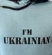 Жіноча блакитна тепла кофта худі з вишитим принтом I'M UKRAINIAN "Джесіка" S ZZ-09 фото 2