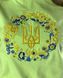 Жіноча салатова вишита футболочка з патріотичним орнаментом "Тризуб в віночку" S FF-03 фото 2