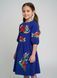 Детское насыщенное синее вышитое платье для девочки Красные Маки 98 DF-12 фото 2